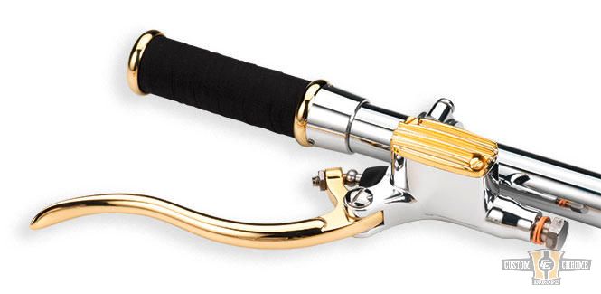 Deluxe Brake Master Cylinder Kit Aluminium Brass 14 mm Polished For Harley-Davidson