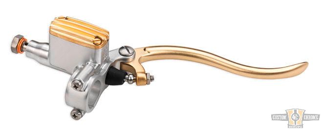 Deluxe Brake Master Cylinder Kit Aluminium Brass 14 mm Satin For Harley-Davidson