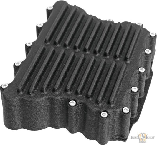 Ribbed Rocker Covers Black For Harley-Davidson