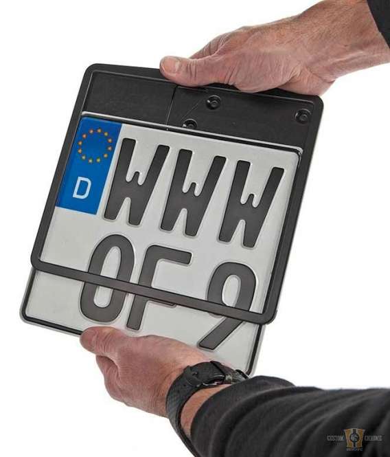 Inside License Plate Base Plate Black For Harley-Davidson