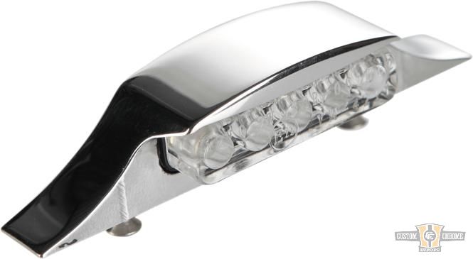 Down & Inside LED License Plate Light Chrome For Harley-Davidson