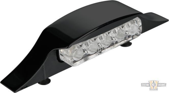 Down & Inside LED License Plate Light Black For Harley-Davidson