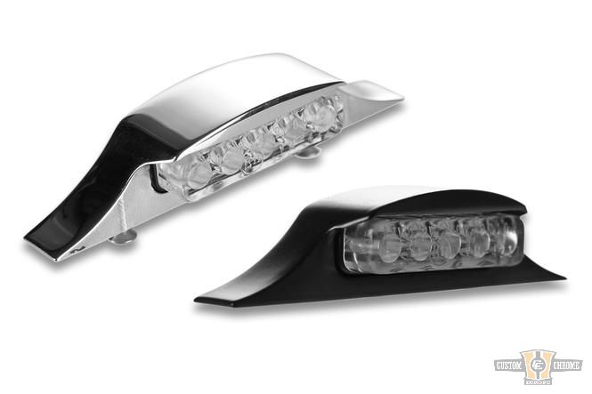 Down & Inside LED License Plate Light Black For Harley-Davidson