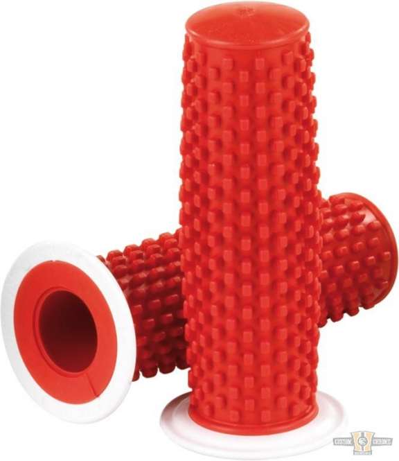 Rubber Grips Red 1" Cable operated Throttle By Wire For Harley-Davidson
