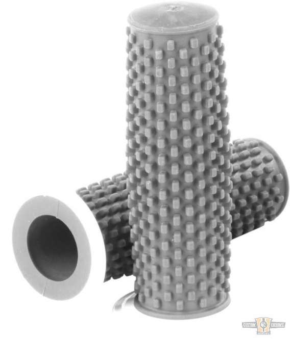 Rubber Grips Gray 1" Cable operated Throttle By Wire For Harley-Davidson
