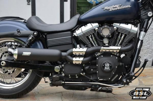 Skull Headers E3 Bomb V2 Exhaust System Black Coated For Harley-Davidson