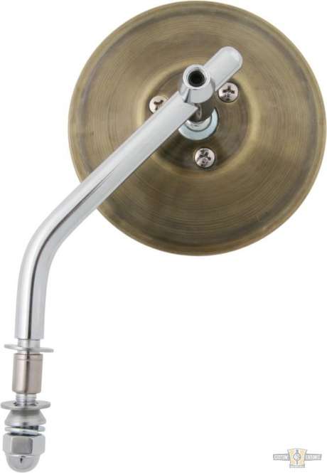 4" Antique Style Mirror Brass, Raw For Harley-Davidson