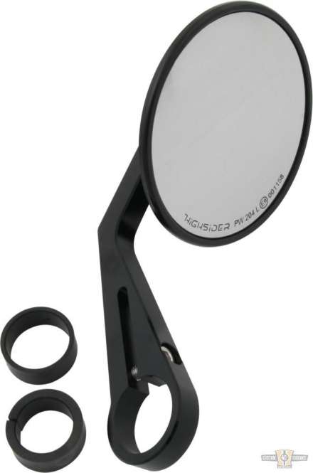 Montana Bar End Mirror Black, Anodized For Harley-Davidson