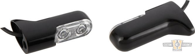 Direct Bolt-On LED Turn Signal Black Anodized Clear LED For Harley-Davidson