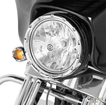 Fire Ring Headlight Bezel Chrome For Harley-Davidson