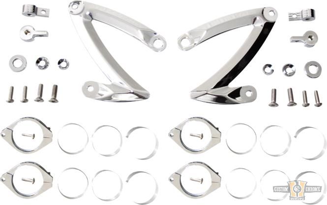 Z-Style Headlight Bracket Chrome For Harley-Davidson