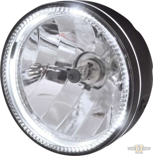 Skyline 5 3/4" Headlight Black LED For Harley-Davidson