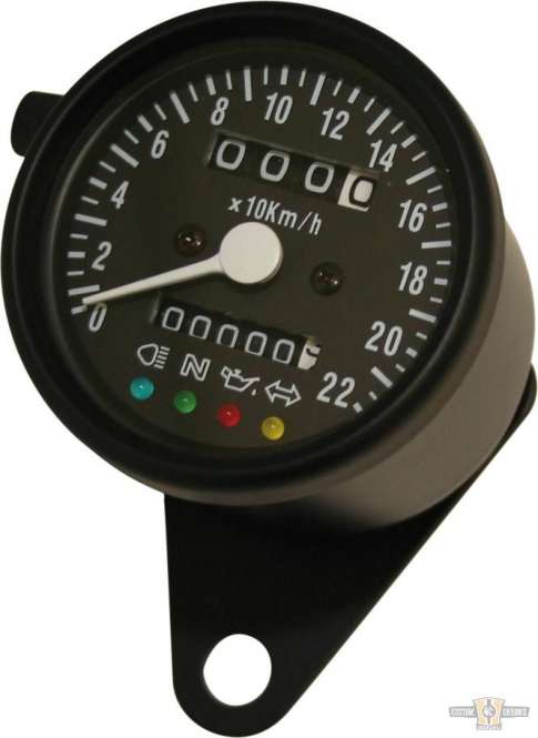 60mm Mechanic Speedometer Black 60.0 mm For Harley-Davidson