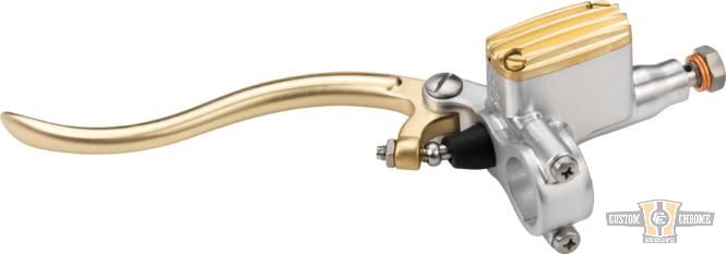 Deluxe Clutch Master Cylinder Kit Aluminium Brass 14 mm Satin For Harley-Davidson