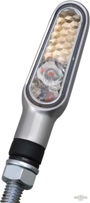 D-Light LED Turn Signal Aluminium Satin Clear LED For Harley-Davidson