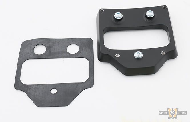 Down & Inside License Plate Bracket Black Satin For Harley-Davidson