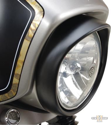 Smooth Headlamp Trim Ring Black For Harley-Davidson