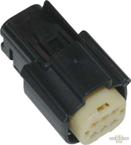 6-Position Molex MX-150 Series Female Connector Black For Harley-Davidson