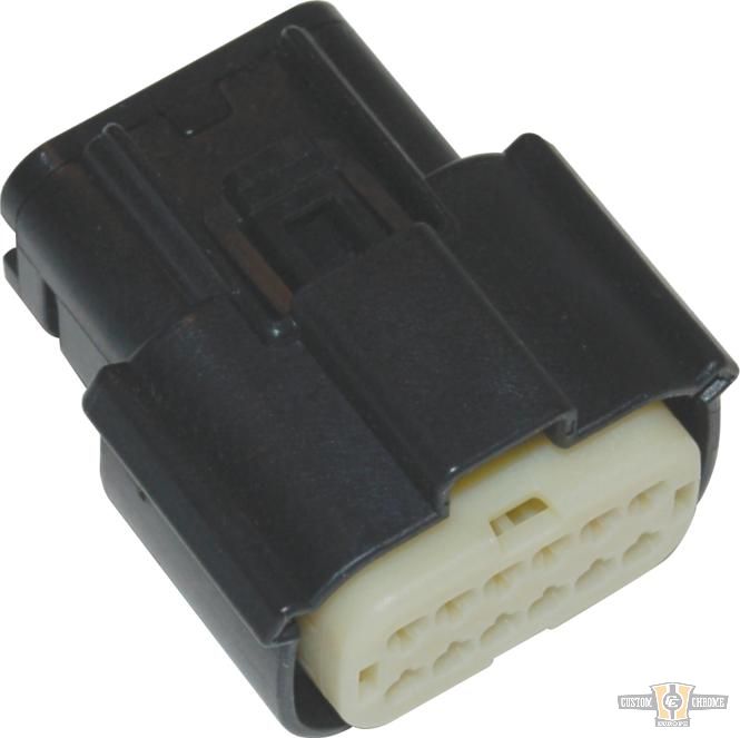 12-Position Molex MX-150 Series Female Connector Black For Harley-Davidson