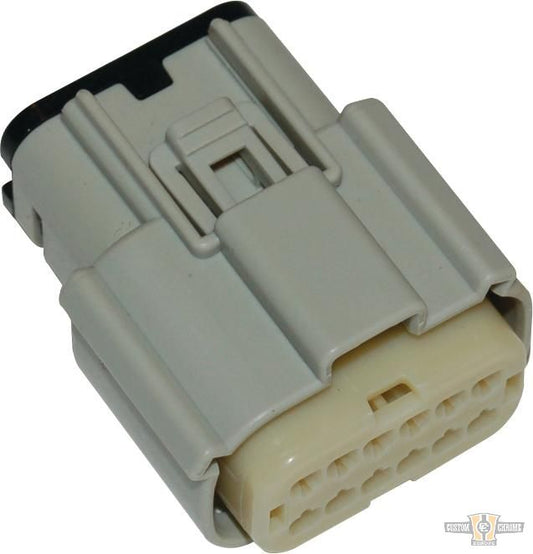 12-Position Molex MX-150 Series Male Connector Gray For Harley-Davidson