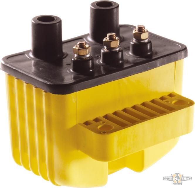 Single Fire Super Coil Ignition Coil Yellow 3 Ohm Single Fire For Harley-Davidson
