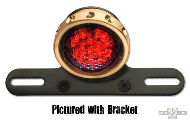 Retro Drilled LED Taillight Brass Black LED For Harley-Davidson