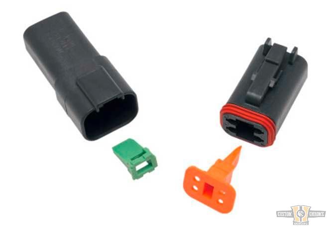 4 Wire Female Connector Housing Black For Harley-Davidson
