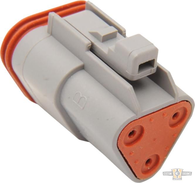 3 Wire Male Connector Housing Gray For Harley-Davidson
