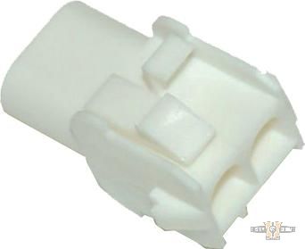 2-Wire Cap AMP Mate-N-Lock Connector Housing White For Harley-Davidson