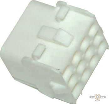 12-Wire Cap AMP Mate-N-Lock Connector Housing White For Harley-Davidson