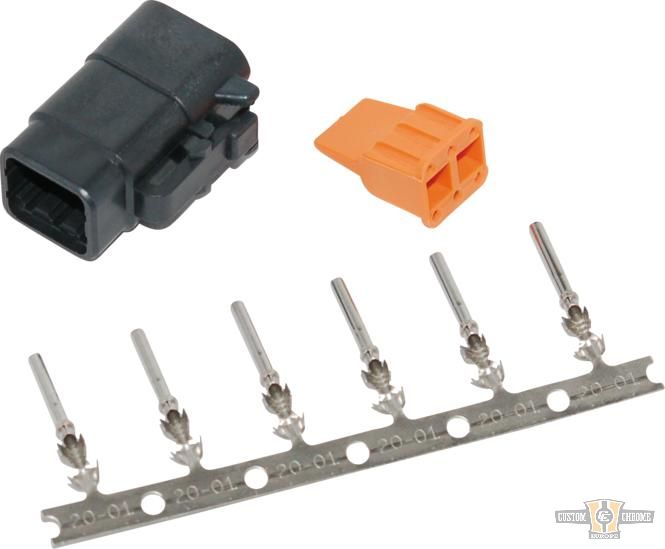 Deutsch DTM 6-Position Black Female Connector Black For Harley-Davidson