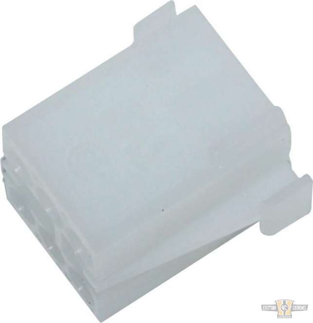 AMP 6-Position Female Mate-n-Lock OEM Style Connector Housing White For Harley-Davidson