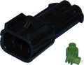 Delphi/Packard Weatherpack, 2-Wire Male Connector With Wire Seals Black For Harley-Davidson