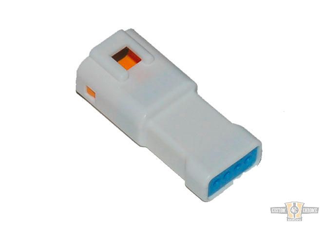 JST 4-Position Tab Connector with Wire Seal White For Harley-Davidson