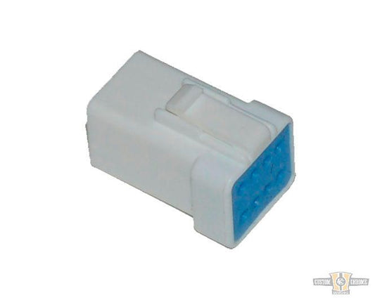 JST 8-Position Receptacle Connector with Wire Seal White For Harley-Davidson