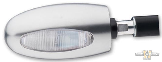 BL 1000 White Turn Signal Chrome Satin Clear Halogen For Harley-Davidson