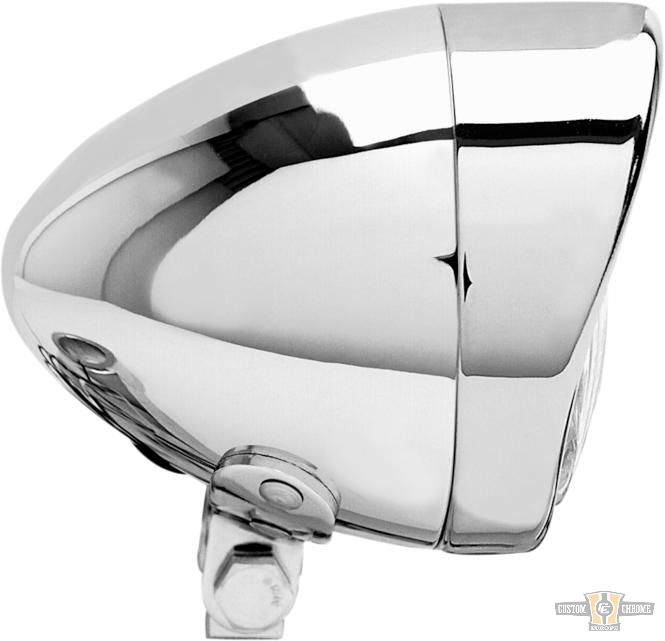 6 1/2" Headlight Chrome H4 For Harley-Davidson