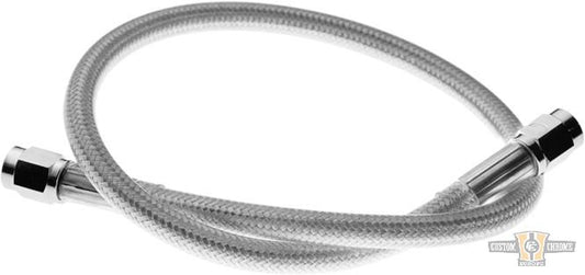 Platinum Universal Brake Line Stainless Steel Clear Coated Chrome Look 17" For Harley-Davidson