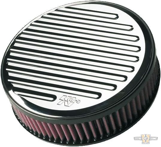 Round Grooved Air Cleaner Aluminium For Harley-Davidson