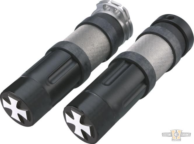 Iron Cross Foot Pegs Black For Harley-Davidson