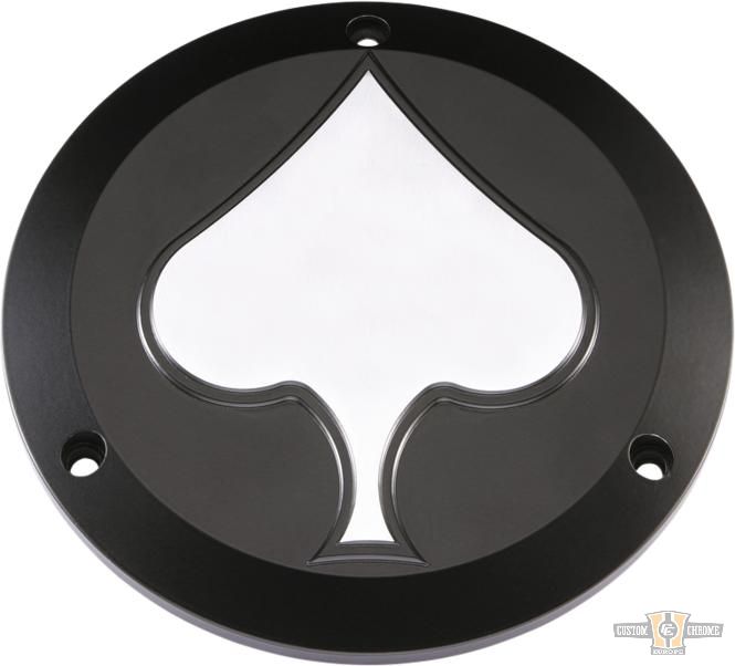 Spades Derby Cover Black Satin For Harley-Davidson