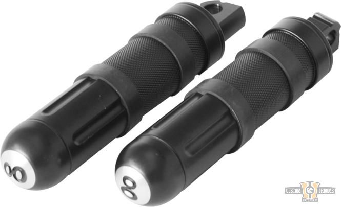 Young Gun 8-Ball Foot Pegs Black For Harley-Davidson