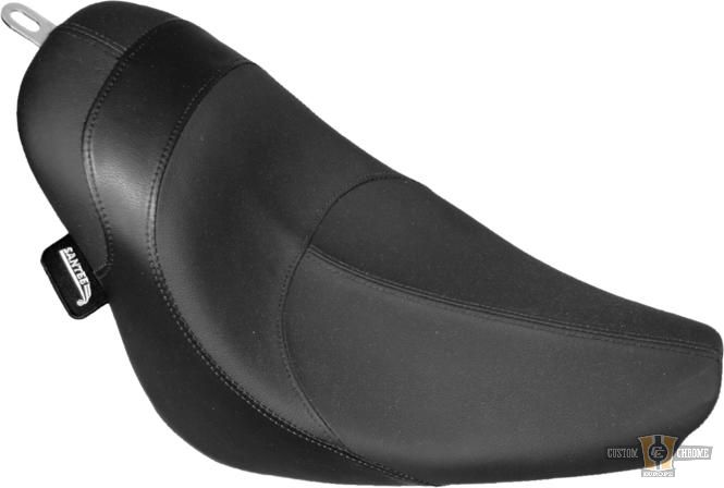 Phoenix Smooth Seat Black Leather Vinyl For Harley-Davidson