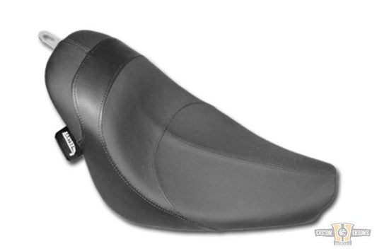 Phoenix Smooth Seat Black Leather Vinyl For Harley-Davidson