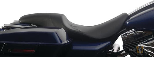 Minotaur Smooth Seat Black Leather Vinyl For Harley-Davidson