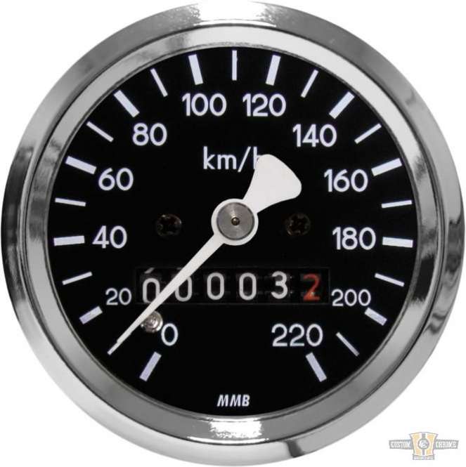 60mm Basic Speedometer Chrome 60.0 mm For Harley-Davidson