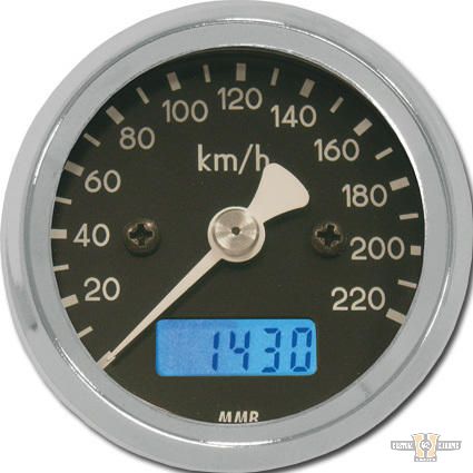 ELT48 Basic Speedometer Black 48.0 mm For Harley-Davidson