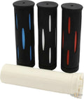 Color Rubber Grips Black White 1" Cable operated For Harley-Davidson