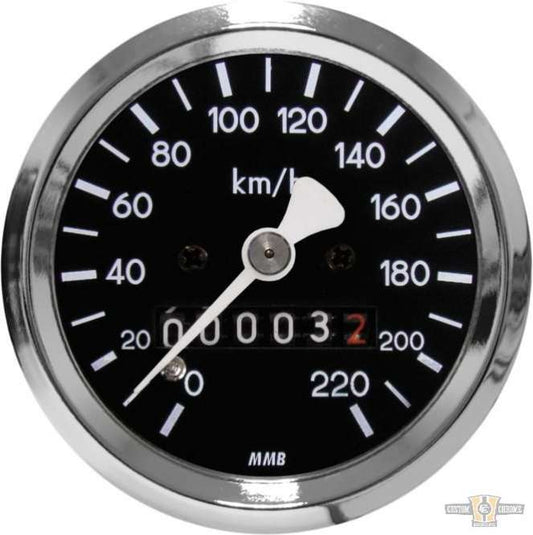 60mm Basic Speedometer Black 60.0 mm For Harley-Davidson