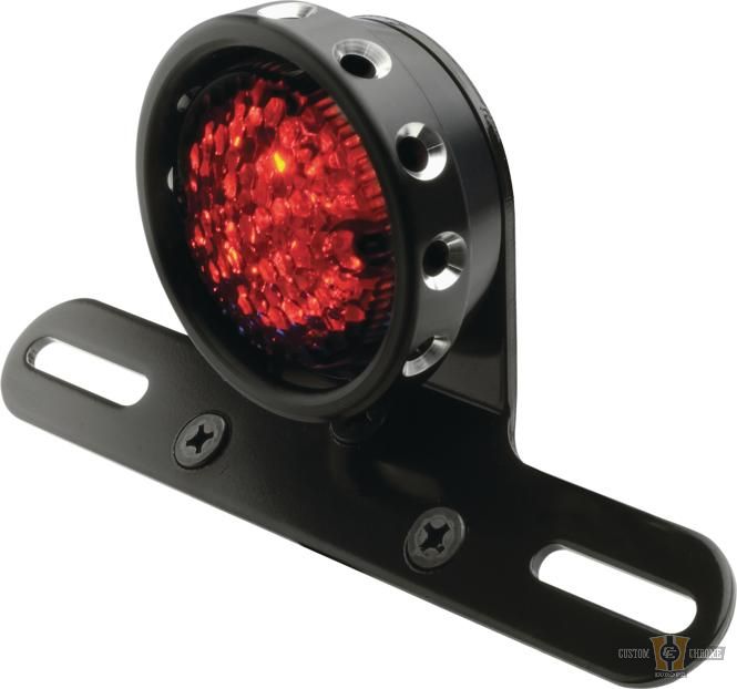 Retro Drilled LED Taillight Black LED For Harley-Davidson